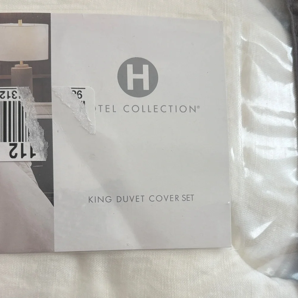 Hotel Collection Cream King Duvet Cover Set linen, Modal